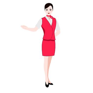 服務(wù)人員卡通原創(chuàng)迎賓禮儀人物素材介紹家政講解家政服務(wù)平面扁平插畫